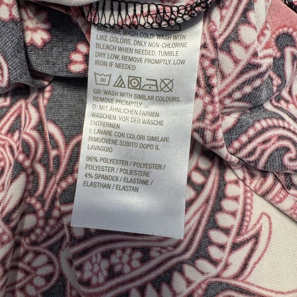 Susan Graver Liquid Knit Tunic Top Womens Size 2X Red Paisley Keyhole Stretch - Picture 4 of 6